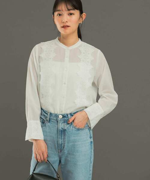 URBAN RESEARCH ROSSO WOMEN(アーバンリサーチ ロッソ)の「ウォッシャブルデザインレースシャツ(シャツ/ブラウス・レディース・ホワイト/ミント/ブラック・FREE)」の13枚目の写真