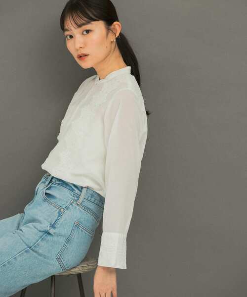 URBAN RESEARCH ROSSO WOMEN(アーバンリサーチ ロッソ)の「ウォッシャブルデザインレースシャツ(シャツ/ブラウス・レディース・ホワイト/ミント/ブラック・FREE)」の10枚目の写真