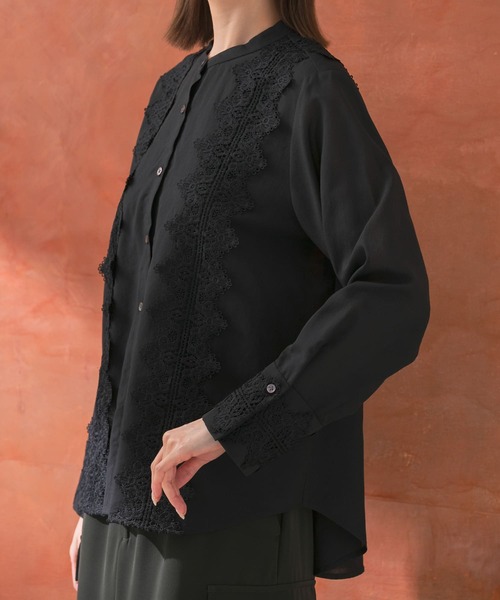 URBAN RESEARCH ROSSO WOMEN(アーバンリサーチ ロッソ)の「ウォッシャブルデザインレースシャツ(シャツ/ブラウス・レディース・ホワイト/ミント/ブラック・FREE)」の15枚目の写真