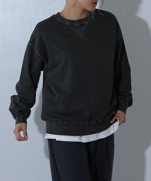 COLONY 2139（コロニートゥーワンスリーナイン）の「製品染め裏毛プルオーバー（スウェット・レディース・チャコールグレー/ベージュ/ネイビー/ライトグレー・FREE）」の5枚目の写真