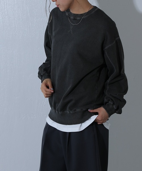 COLONY 2139（コロニートゥーワンスリーナイン）の「製品染め裏毛プルオーバー（スウェット・レディース・チャコールグレー/ベージュ/ネイビー/ライトグレー・FREE）」の7枚目の写真