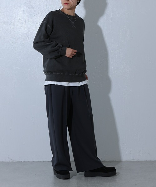 COLONY 2139（コロニートゥーワンスリーナイン）の「製品染め裏毛プルオーバー（スウェット・レディース・チャコールグレー/ベージュ/ネイビー/ライトグレー・FREE）」の9枚目の写真