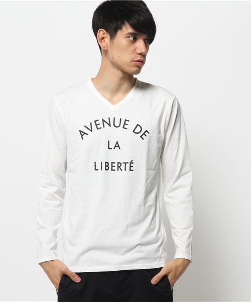 ikka（イッカ）の「フレンチロゴVネックTEE（Tシャツ/カットソー・メンズ・ボルドー/ネイビー/オフホワイト・SMALL/LARGE/MEDIUM/X-LARGE）」の2枚目の写真