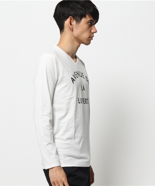 ikka（イッカ）の「フレンチロゴVネックTEE（Tシャツ/カットソー・メンズ・ボルドー/ネイビー/オフホワイト・SMALL/LARGE/MEDIUM/X-LARGE）」の4枚目の写真