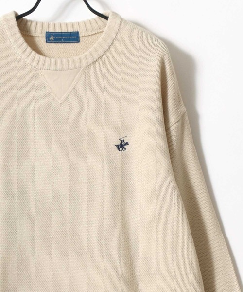BEVERLY HILLS POLO CLUB(ビバリーヒルズポロクラブ)の「BEVERLY HILLS POLO CLUB/ビバリーヒルズポロクラブ オーバーサイズ ニット ロゴ ワンポイント刺繍 クルーネック セーター/レディース メンズ(ニット/セーター・レディース・ブラック/アイボリー/ワイン/ブルー系その他/モカ/ブラック系その他・LL/M/L)」の18枚目の写真