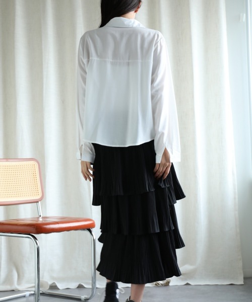 aimoha(アイモハ)の「【Aimoha】ギャザー長袖シャツ(シャツ/ブラウス・レディース・ブラック/オフホワイト/ベージュ/ホワイト/ライトグリーン・FREE)」の12枚目の写真