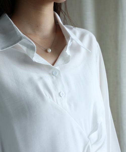 aimoha(アイモハ)の「【Aimoha】ギャザー長袖シャツ(シャツ/ブラウス・レディース・ブラック/オフホワイト/ベージュ/ホワイト/ライトグリーン・FREE)」の14枚目の写真