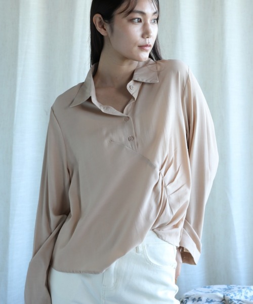 aimoha(アイモハ)の「【Aimoha】ギャザー長袖シャツ(シャツ/ブラウス・レディース・ブラック/オフホワイト/ベージュ/ホワイト/ライトグリーン・FREE)」の17枚目の写真