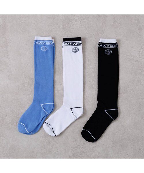 algy(アルジー)の「サークルALロゴハイソックス(ソックス/靴下・キッズ・ブラック/サックスブルー/オフホワイト・21/24)」の13枚目の写真