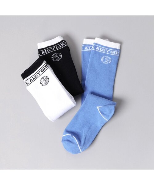 algy(アルジー)の「サークルALロゴハイソックス(ソックス/靴下・キッズ・ブラック/サックスブルー/オフホワイト・21/24)」の12枚目の写真