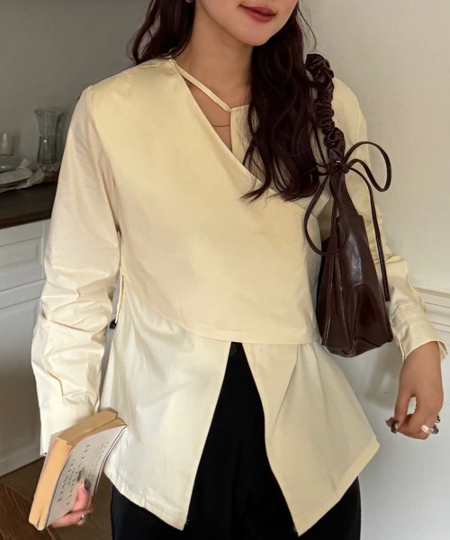 efill(エフィル)の「ウエスト 切り替え ブラウス シャツ(シャツ/ブラウス・レディース・ベージュ・FREE)」の14枚目の写真