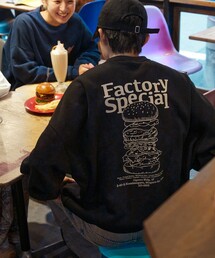 FREAK'S STORE（フリークスストア）の「限定展開 Burger Factory×FREAK'S STORE/バーガーファクトリー 別注 ビッグシルエット バックプリント クルーネックスウェット（スウェット）」