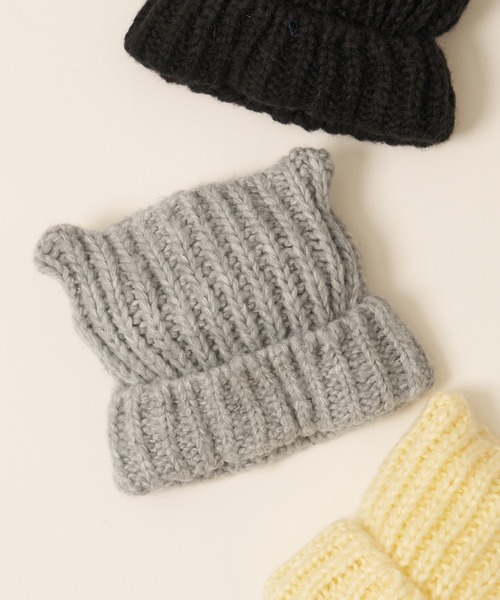 CIAOPANIC TYPY(チャオパニックティピー)の「【KIDS】ネコ耳ニットビーニー(ニットキャップ/ビーニー・キッズ・グレー/オフホワイト/ブラック・ONE SIZE)」の16枚目の写真