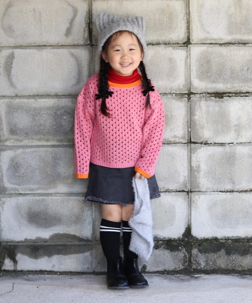 CIAOPANIC TYPY(チャオパニックティピー)の「【KIDS】ネコ耳ニットビーニー(ニットキャップ/ビーニー・キッズ・グレー/オフホワイト/ブラック・ONE SIZE)」の15枚目の写真