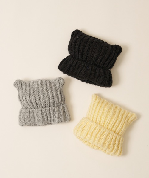 CIAOPANIC TYPY(チャオパニックティピー)の「【KIDS】ネコ耳ニットビーニー(ニットキャップ/ビーニー・キッズ・グレー/オフホワイト/ブラック・ONE SIZE)」の20枚目の写真