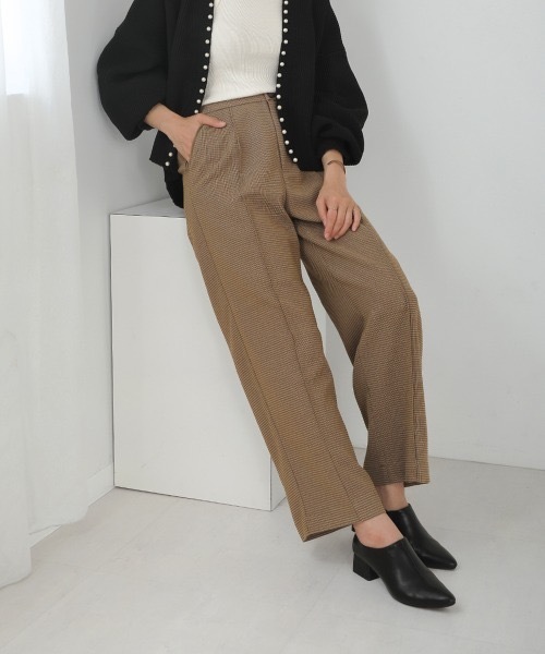 Bou Jeloud（ブージュルード）の「ツイードパイピングパンツ（スラックス・レディース・ブラック/モカ・38）」の16枚目の写真