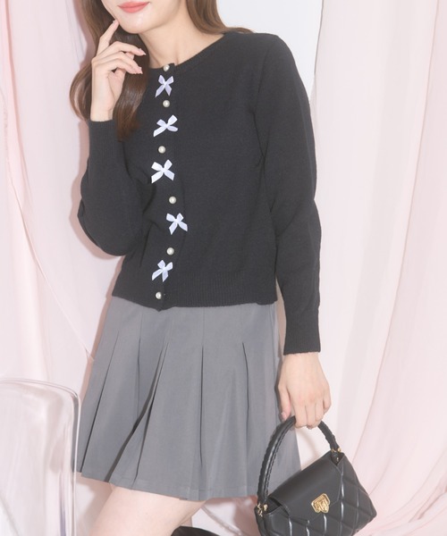 tocco closet(トッコ クローゼット)の「【ZOZO限定】プチリボン×パール釦カーディガン(カーディガン/ボレロ・レディース・アイボリー/ブラック/グレー・M)」の17枚目の写真