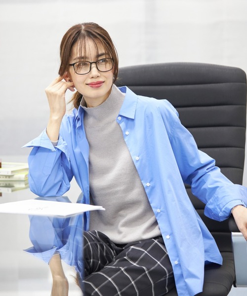 INED（イネド）の「【洗えるウール100％ニット】ハイネックプルオーバーニット「オーストラリアメリノウール」（ニット/セーター・レディース・サックスブルー/ブラック/オフホワイト/ブルー/サンドグレー/ラベンダー/イエロー・9号/11号）」の21枚目の写真