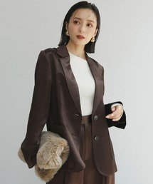 anuans | サテンシングルジャケット(テーラードジャケット)