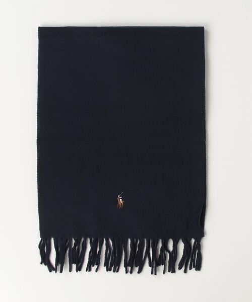 POLO RALPH LAUREN（ポロ ラルフ ローレン）の「フリンジ バージン ウール マフラー（マフラー・メンズ・ブルー・ONE）」の3枚目の写真