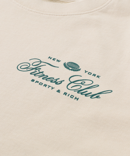 【セール】【SPORTY&RICH / スポーティアンドリッチ】FITNESS WORLD CREWNECK（スウェット）｜SPORTY&RICH（スポーティアンドリッチ）