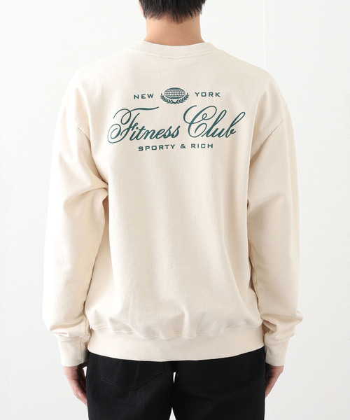 【セール】【SPORTY&RICH / スポーティアンドリッチ】FITNESS WORLD CREWNECK（スウェット）｜SPORTY&RICH（スポーティアンドリッチ）