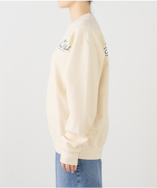 【セール】【SPORTY&RICH / スポーティアンドリッチ】FITNESS WORLD CREWNECK（スウェット）｜SPORTY&RICH（スポーティアンドリッチ）