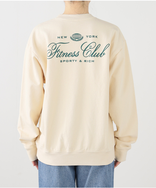 【セール】【SPORTY&RICH / スポーティアンドリッチ】FITNESS WORLD CREWNECK（スウェット）｜SPORTY&RICH（スポーティアンドリッチ）