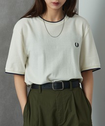 【FRED PERRY】CREPE PIQUE T-SHIRT フレッドペリー ワンポイントロゴ刺繍 クレープピケTシャツ M8585