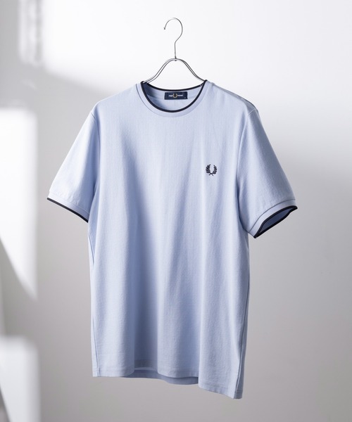 FRED PERRY(フレッドペリー)の「【FRED PERRY】CREPE PIQUE T-SHIRT フレッドペリー ワンポイントロゴ刺繍 クレープピケTシャツ M8585(Tシャツ/カットソー・メンズ・ネイビー/アイボリー/ライトブルー・S/M/L)」の5枚目の写真