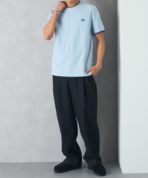 FRED PERRY(フレッドペリー)の「【FRED PERRY】CREPE PIQUE T-SHIRT フレッドペリー ワンポイントロゴ刺繍 クレープピケTシャツ M8585(Tシャツ/カットソー・メンズ・ネイビー/アイボリー/ライトブルー・S/M/L)」の18枚目の写真