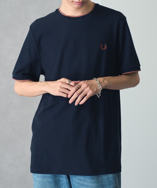 FRED PERRY(フレッドペリー)の「【FRED PERRY】CREPE PIQUE T-SHIRT フレッドペリー ワンポイントロゴ刺繍 クレープピケTシャツ M8585(Tシャツ/カットソー・メンズ・ネイビー/アイボリー/ライトブルー・S/M/L)」の19枚目の写真