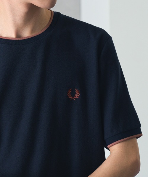 FRED PERRY(フレッドペリー)の「【FRED PERRY】CREPE PIQUE T-SHIRT フレッドペリー ワンポイントロゴ刺繍 クレープピケTシャツ M8585(Tシャツ/カットソー・メンズ・ネイビー/アイボリー/ライトブルー・S/M/L)」の22枚目の写真