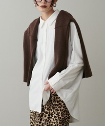 【LARUTA】シワ加工ピーチドロップショルダーシャツ