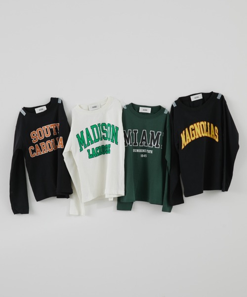 Auntie Rosa Holiday（アンティローザホリデー）の「アソートカレッジプリントロゴロンTEE（Tシャツ/カットソー・キッズ・ブラック/ブラック系その他/ホワイト/グリーン・130/140/150/160）」の13枚目の写真