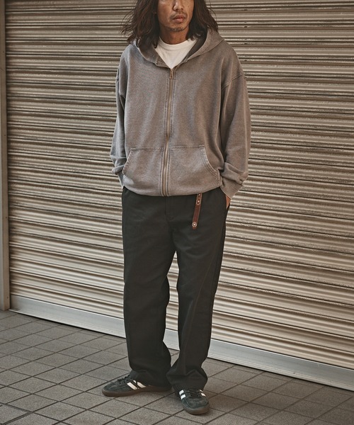 ピグメント加工 ジップアップフーディー（パーカー）｜ALL RUNS