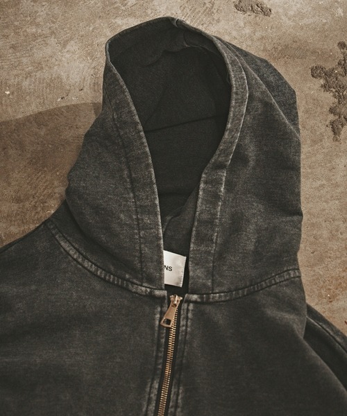 ピグメント加工 ジップアップフーディー（パーカー）｜ALL RUNS