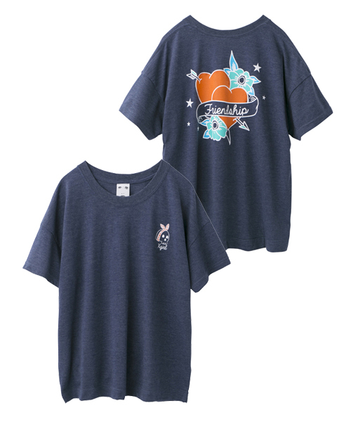 X-girl（エックスガール）の「TATOO S/S BIG TEE（Tシャツ/カットソー・レディース・ホワイト/チャコールグレー/イエロー/ネイビー・1/2）」の3枚目の写真