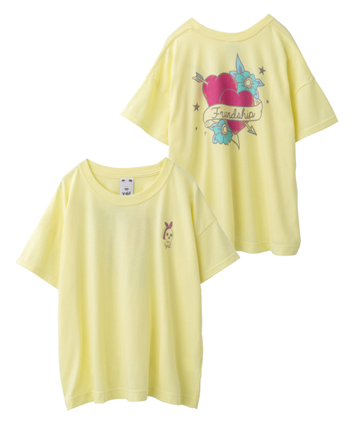 X-girl（エックスガール）の「TATOO S/S BIG TEE（Tシャツ/カットソー・レディース・ホワイト/チャコールグレー/イエロー/ネイビー・1/2）」の4枚目の写真