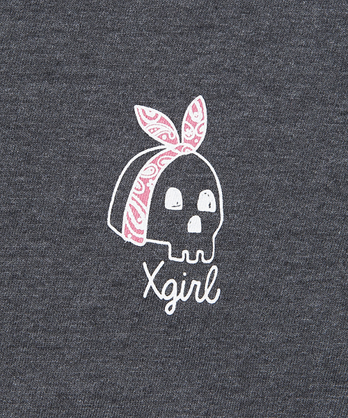 X-girl（エックスガール）の「TATOO S/S BIG TEE（Tシャツ/カットソー・レディース・ホワイト/チャコールグレー/イエロー/ネイビー・1/2）」の7枚目の写真