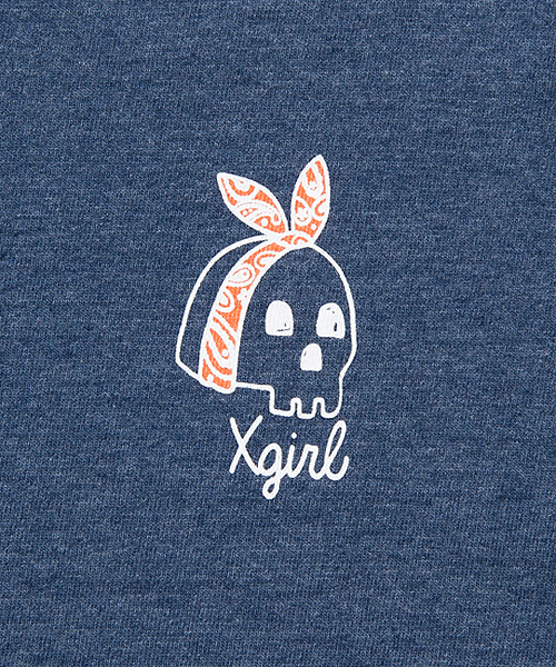 X-girl（エックスガール）の「TATOO S/S BIG TEE（Tシャツ/カットソー・レディース・ホワイト/チャコールグレー/イエロー/ネイビー・1/2）」の8枚目の写真