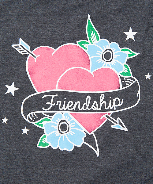 X-girl（エックスガール）の「TATOO S/S BIG TEE（Tシャツ/カットソー・レディース・ホワイト/チャコールグレー/イエロー/ネイビー・1/2）」の10枚目の写真