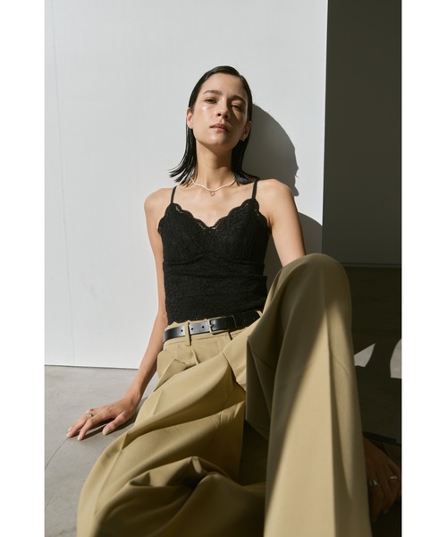 un/neu（アンノイ）の「カップ付き総レースシアーキャミ（キャミソール・レディース・ブラック/ホワイト・FREE）」の9枚目の写真