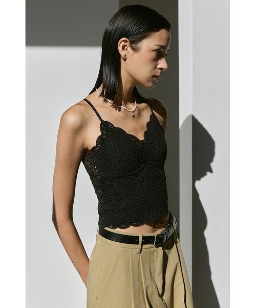 un/neu（アンノイ）の「カップ付き総レースシアーキャミ（キャミソール・レディース・ブラック/ホワイト・FREE）」の11枚目の写真