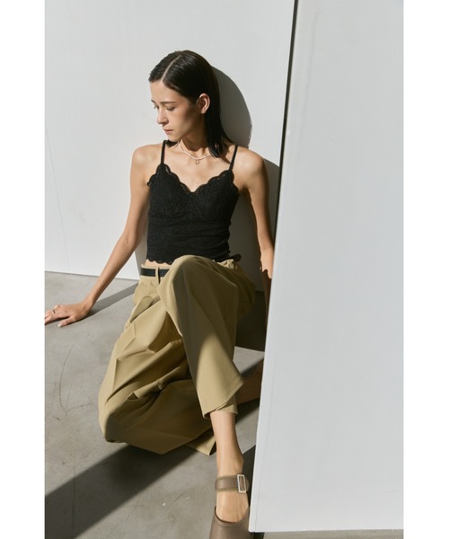 un/neu（アンノイ）の「カップ付き総レースシアーキャミ（キャミソール・レディース・ブラック/ホワイト・FREE）」の16枚目の写真