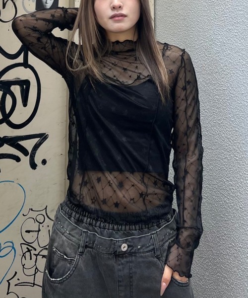 Candy Stripper（キャンディストリッパー）の「☆☆☆ SHEER トップス（その他トップス・レディース・ブラック/ピンク/オフホワイト・FREE）」の3枚目の写真