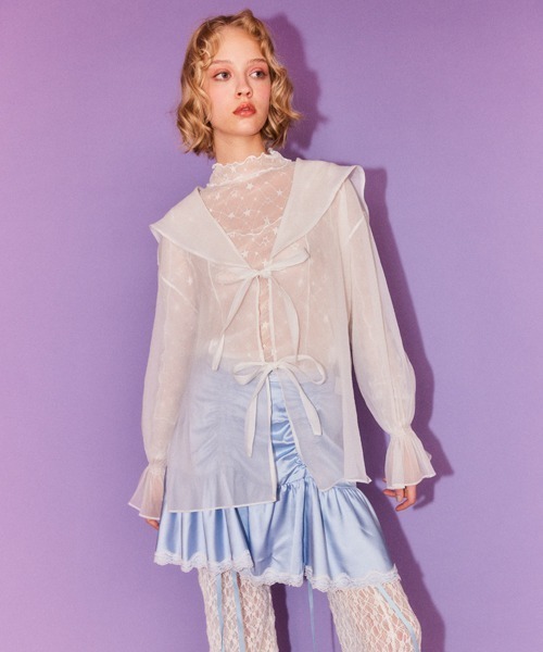 Candy Stripper（キャンディストリッパー）の「☆☆☆ SHEER トップス（その他トップス・レディース・ブラック/ピンク/オフホワイト・FREE）」の11枚目の写真