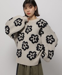 niko and... | フラワージャガードニットプルオーバー(ニット/セーター)