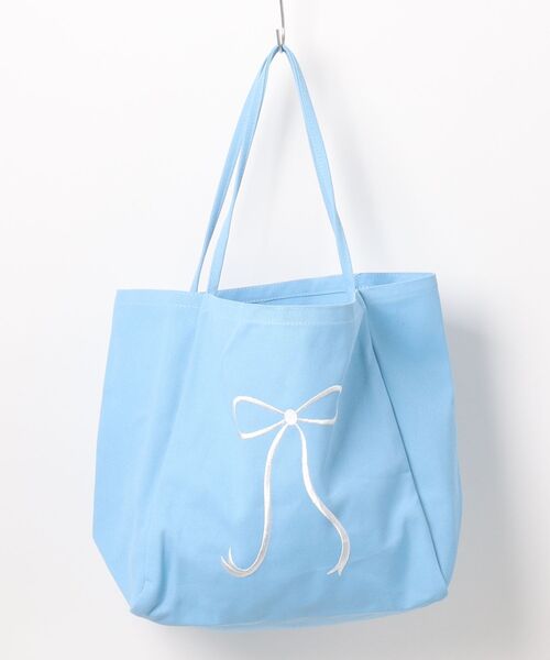 TONE SELECT GOODS（トーンセレクトグッズ）の「Liaa/リボン刺繍 トートバッグ A18520（トートバッグ・レディース・パープル/ベージュ/ブラック/グレー/ブルー/ピンク・FREE）」の10枚目の写真