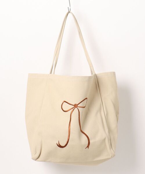 TONE SELECT GOODS（トーンセレクトグッズ）の「Liaa/リボン刺繍 トートバッグ A18520（トートバッグ・レディース・パープル/ベージュ/ブラック/グレー/ブルー/ピンク・FREE）」の11枚目の写真